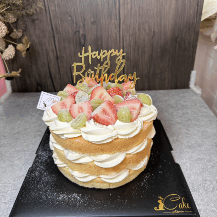 Berry Elegance Unveiled: Indulge in the Freshness of Our Strawberry Naked Cake - A Sweet Symphony of Flavor!