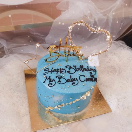 Exquisite Light Blue Heart Cake Design | iCake