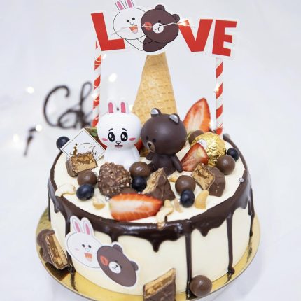 Sweet Love in Every Slice: Unveiling Our LOVE - Brown and Cony Cake - A Kawaii Fusion of Romance!
