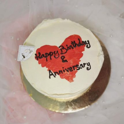 Red Heart Lettering Cake