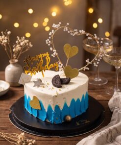 Dive into Love: Explore Our Ocean-Themed Heart Cut Cake - A Nautical Masterpiece of Sweet Romance!
