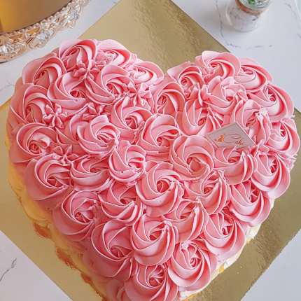 Pink Cream Rose Cake | iCake Melbourne