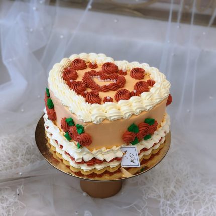 Red Vintage Heart Cake | Romantic Elegance for Special Occasions | iCake Melbourne