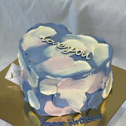 Elegant Vintage Blue Heart Cake Design | Custom Cakes Melbourne - iCake