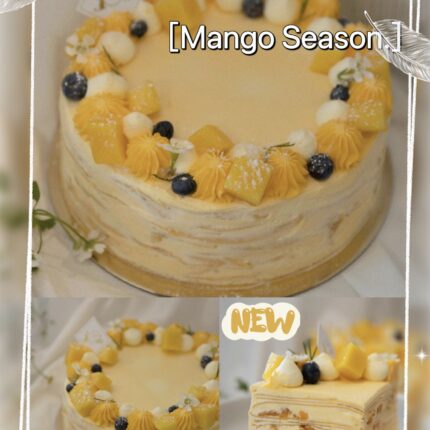 Sunshine on a Plate: Indulge in the Tropical Bliss of Our Mango Crepe Cake - A Fruity Symphony of Sweetness!