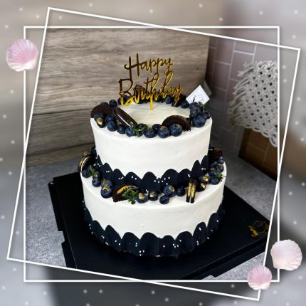 Elegance in Every Bite: Black n White Berry Cake | iCake Melbourne