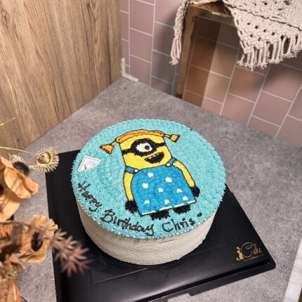 Whimsical Minions Comic Cake with Green Base | iCake Melbourne