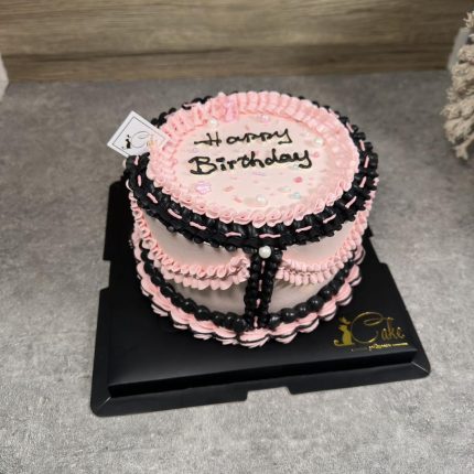 Exquisite Dark Loli Pink Vintage Cake - Delightful Creations by iCake
