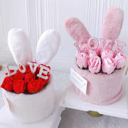Adorable Fluffy Rabbit Rose Cake | iCake Melbourne