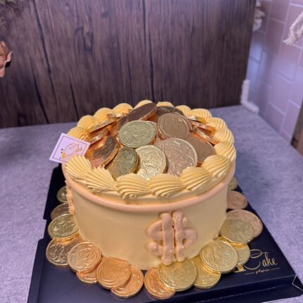 Dive into Luxury: Unveiling Our Gold Coin Bucket Cake - A Sweet Treasure Trove