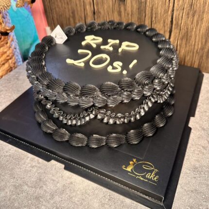 RIP 20s Vintage Black Cake – Bold Elegance by iCake Melbourne