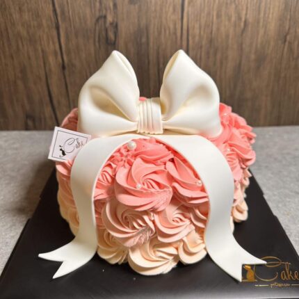 Elegance Redefined: Bow Tie Rose Cake - A Symphony of Style and Sweetness