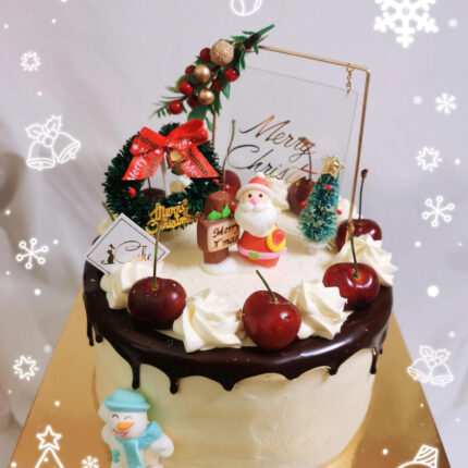 Festive Frosty Friends Cake - Santa and Snowman Delight!