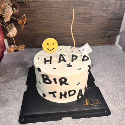 Spread Joy with iCake's Smile Facemoji Happy Birthday Cake