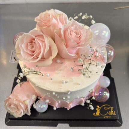 Exquisite Pink Rose Cake in Melbourne | iCake Delights