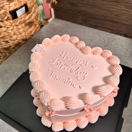 Adorable Pink Heart Writing Cake in Melbourne | iCake