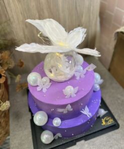 Alternative view of Indulge in Elegance with iCake's Dreamy Purple Butterfly Cake | Melbourne