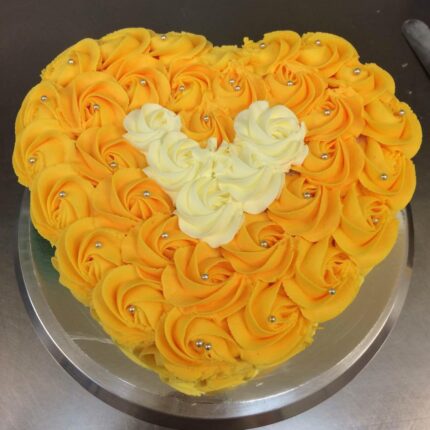 Yellow Heart Shape Rose Cake Designs – Bright Cakes by iCake in Melbourne
