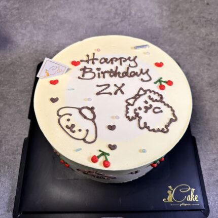 Custom Pom Pom Purin Drawing Cake | Hand-drawn Sanrio Character Cake | iCake Melbourne
