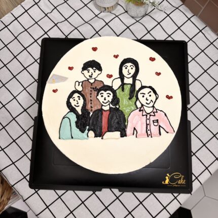 Family Portrait Delight Cake - Custom Cakes by iCake Melbourne