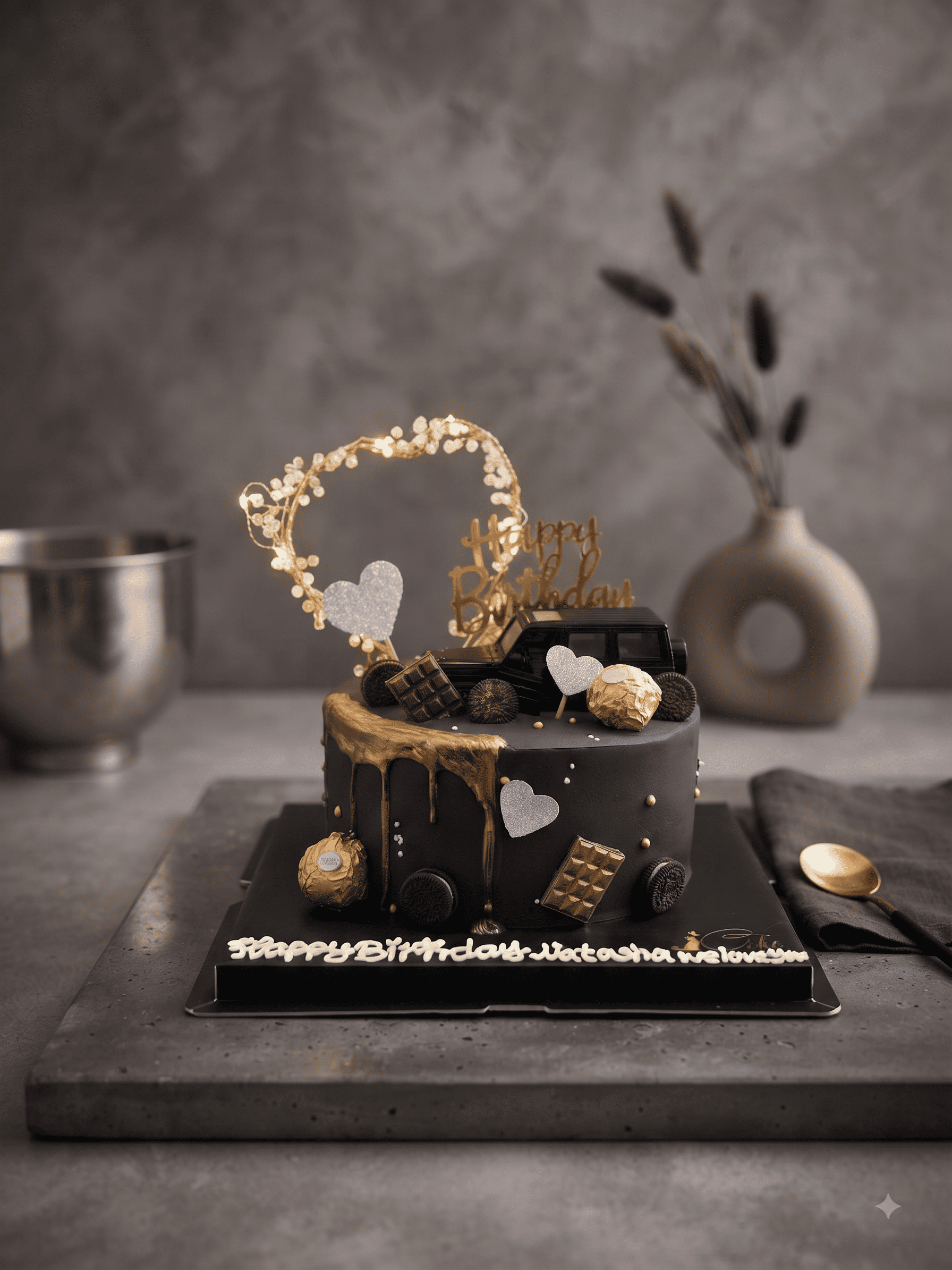 Black Golden Luxury Car Cake – Elegant Custom Cake Design by iCake Melbourne - Image 2