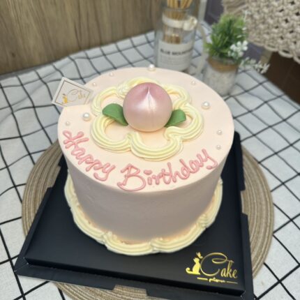 Blushing Peach Bliss – Delightful Longevity Pink Peach Cake | iCake Melbourne