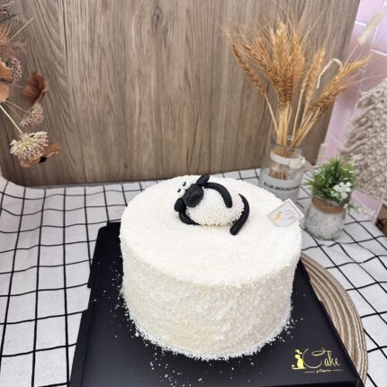 Whimsical Snowy White Cake with Shaun the Sheep – Delightful Fun for All Ages | iCake Melbourne