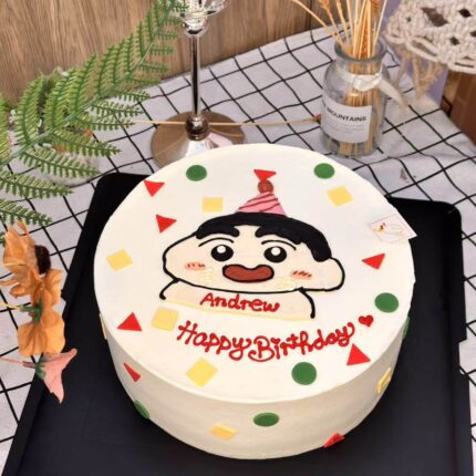 Playtime with Shinchan Cake – Fun Hand-Drawn Crayon Shinchan Birthday Cake