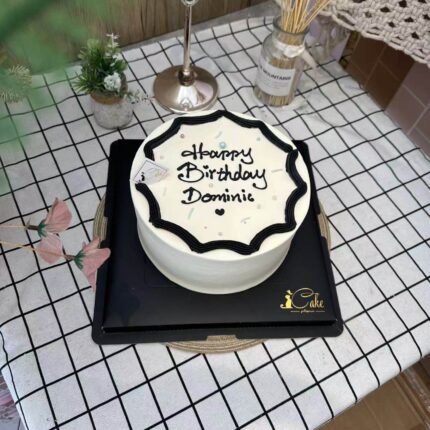 Monochrome Message Cake – Elegant Black & White Birthday Cake| iCake Melbourne