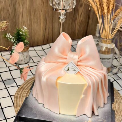 🎀 Pink Satin Bow Gift Cake – A Luxurious Celebration from iCake Melbourne