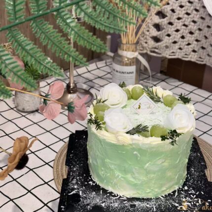 White and Green Grape Birthday Cake