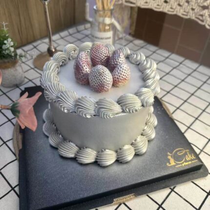 Silver Retro Strawberry Cake