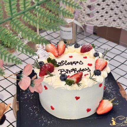 Sweet Heart Berry Cake – Vanilla Fruit Birthday Cake | iCake Melbourne