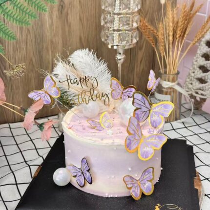purple butterfly cake