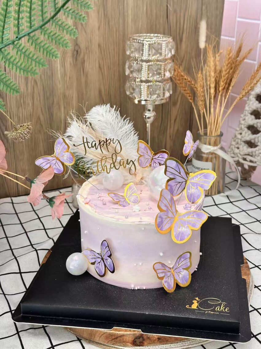 purple butterfly cake