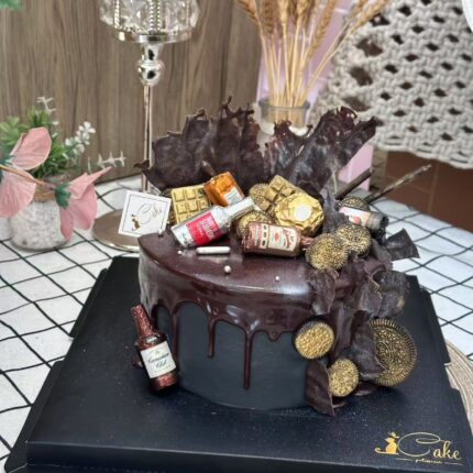 Luxe Chocolate Birthday Cake with Alcohol Truffle | iCake Melbourne
