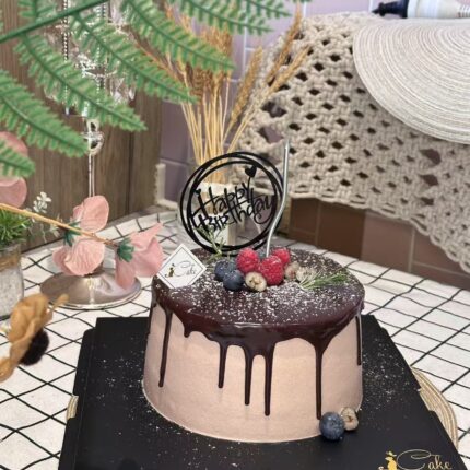 Chocolate Drip Fruit Cake