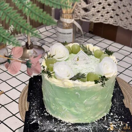 White and Green Grape Birthday Cake