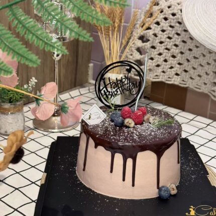 Chocolate Drip Fruit Cake