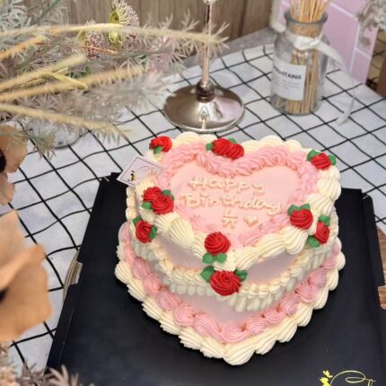 Elegant Rose Piping Cake – Timeless Floral Design by iCake Melbourne