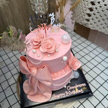 🎀 Pink Elegance Birthday Cake – A Luxurious Celebration Cake from iCake Melbourne