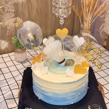 blue gradient birthday cake