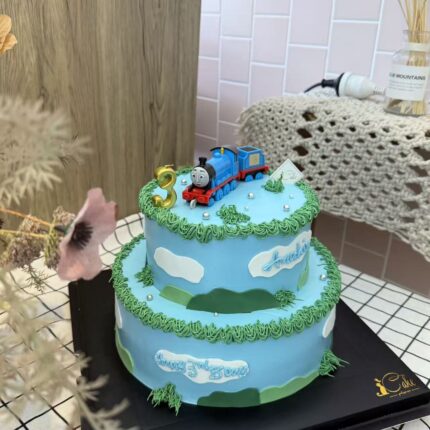 Thomas the Train Cake | Whimsical Blue Birthday Cake for Kids by iCake Melbourne