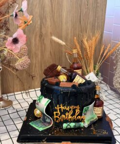 Alternative view of The Ultimate Black and Gold Custom Liquor Cake Melbourne by iCake