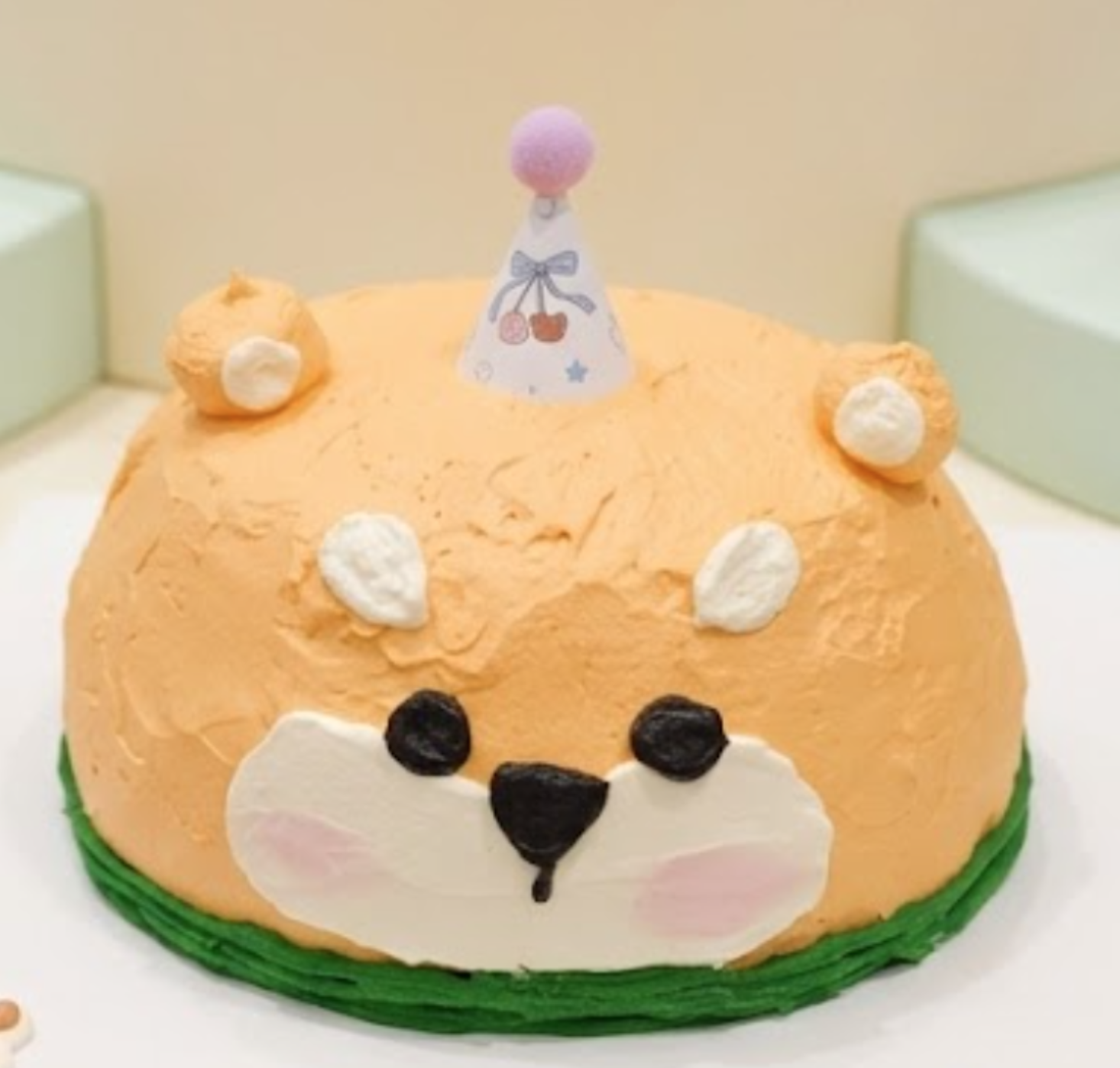 Pistachio n Raspberry Puppy Chiffon | Cute Artisanal Cake | iCake Melbourne by iCake Melbourne