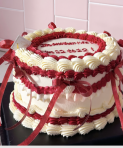 Alternative view of The Modern Renaissance of Nostalgia: Red Ribbon Vintage Cake