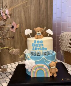 Alternative view of The Cute Teddy Bear Birthday Cake Melbourne Edition: Pastel Rainbow & Clouds