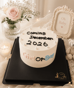 Elegant Minimalist Gender Reveal Cake | iCake Melbourne