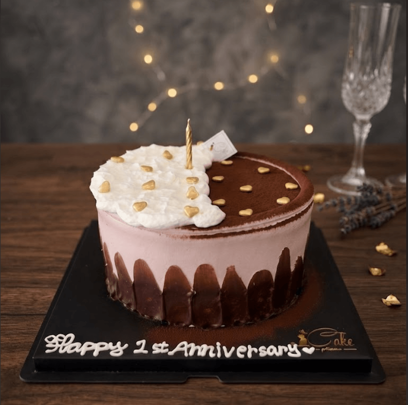 The Velvet Eclipse: Dual Texture Aesthetic Cake