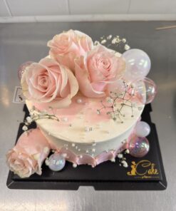 Exquisite Pink Rose Cake in Melbourne | iCake Delights